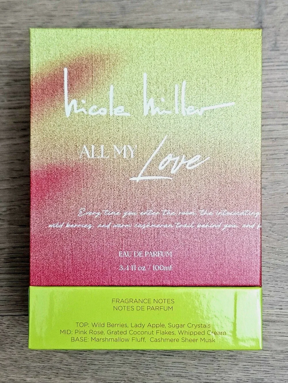 NICOLE MILLER ALL MY LOVE 3.4oz NEW IN BOX